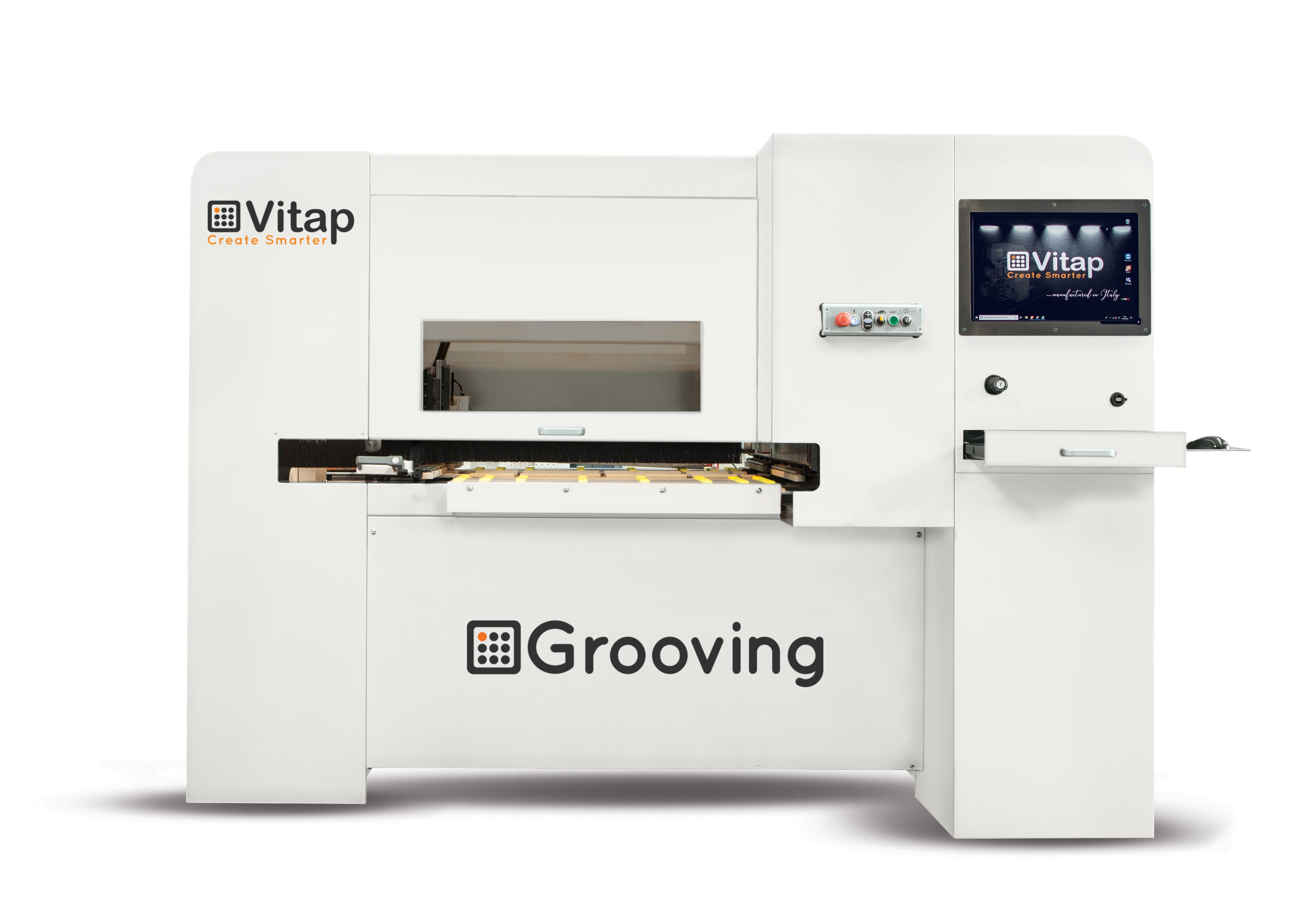 Throughfeed grooving machine for acoustic panels / VITAP / GROOVING