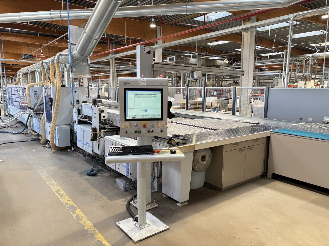 single-sided edge banding machine with loading table and workpiece return / HOMAG / Profi KFL350/12/A3/L/WZ