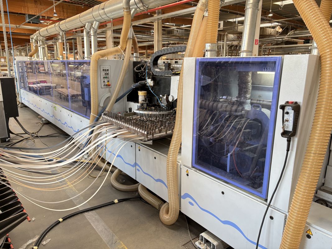 single-sided edge banding machine with loading table and workpiece return / HOMAG / Profi KFL350/12/A3/L/WZ