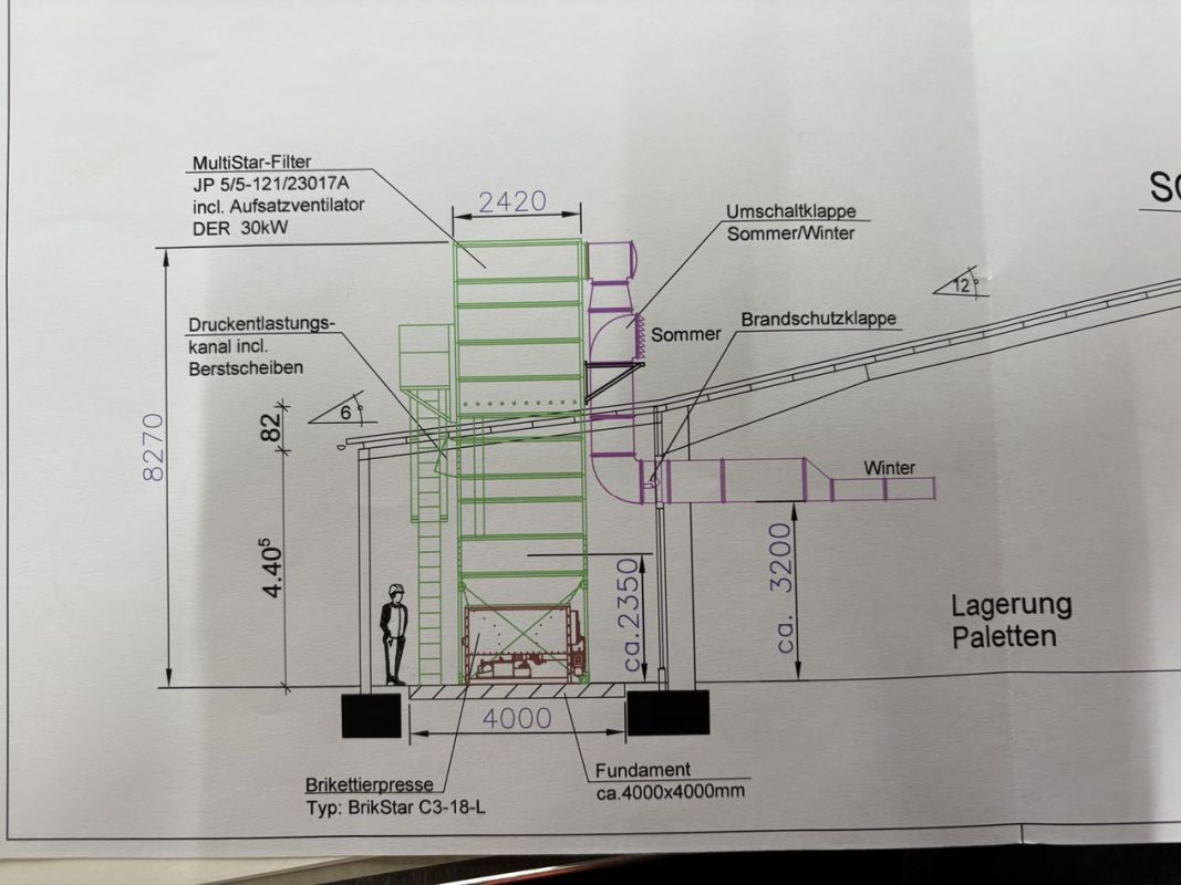extraction system with briquetting press / Hocker Polytechnick / MultiStar JP5
