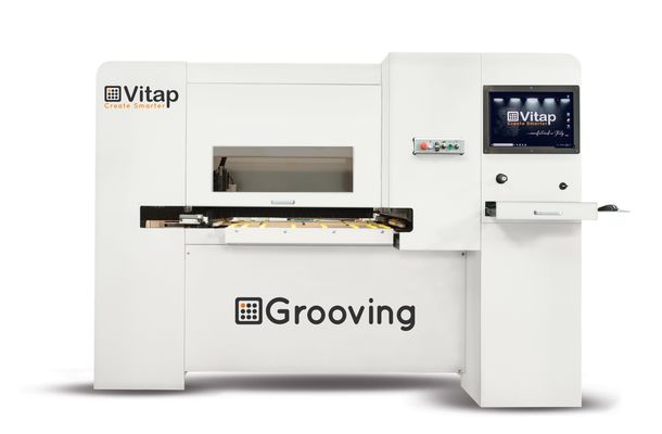 Throughfeed grooving machine for acoustic panels / VITAP / GROOVING