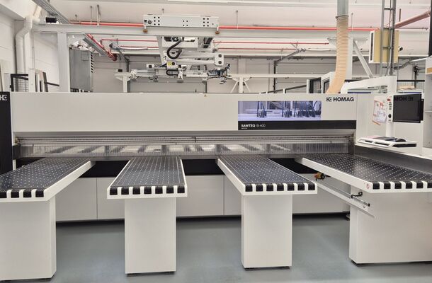 panel dividing saw with panel bearing  / HOLZMA / HPP 400